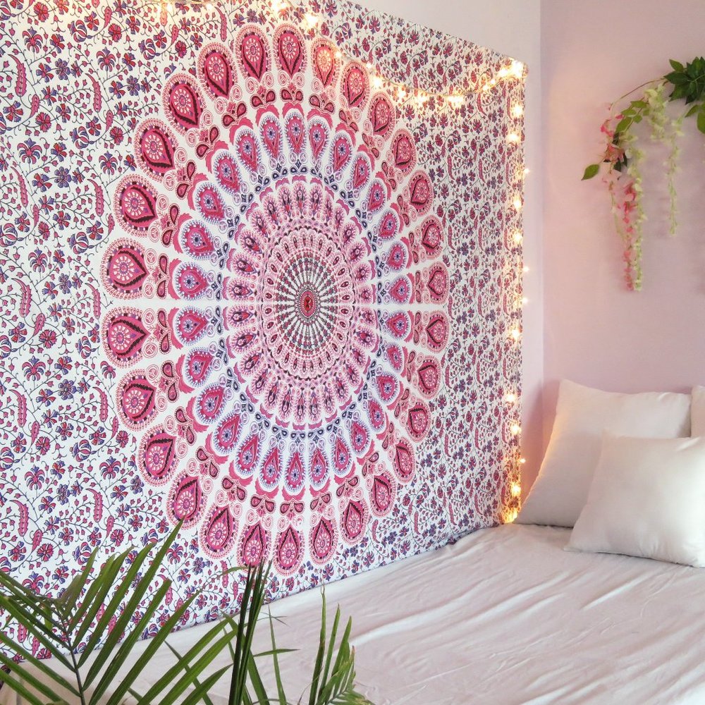 Wall Hanging Peacock Tapestries Boho Mandala Tapestry Printed Ceiling Cover Dorm